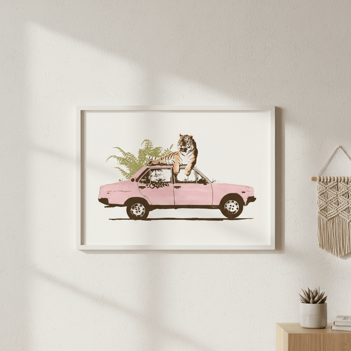 Tiger on Car by Florent Bodart wall - art - picture - poster