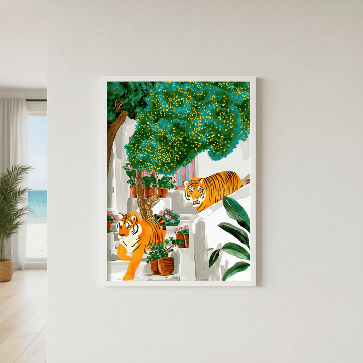 Tigers in Greece by 83 Oranges wall - art - picture - poster