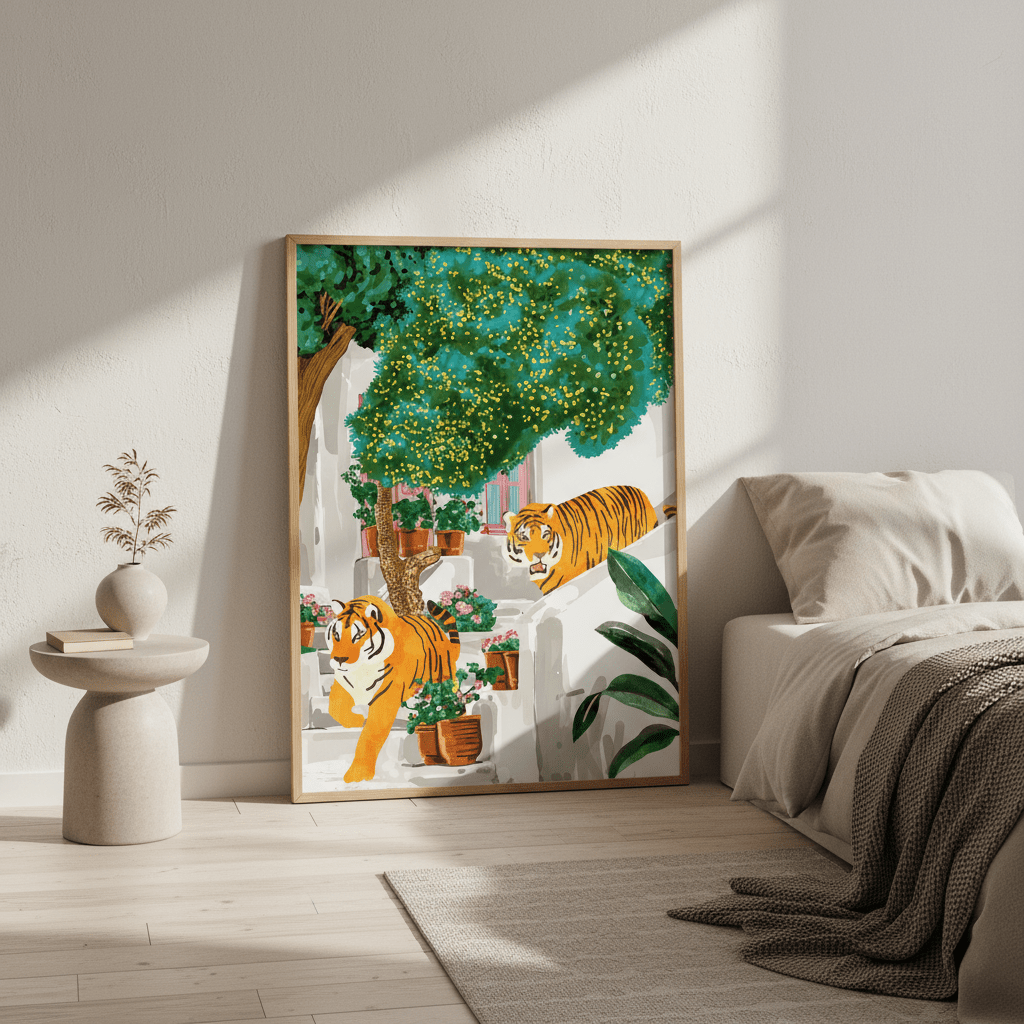 Tigers in Greece by 83 Oranges wall - art - picture - poster