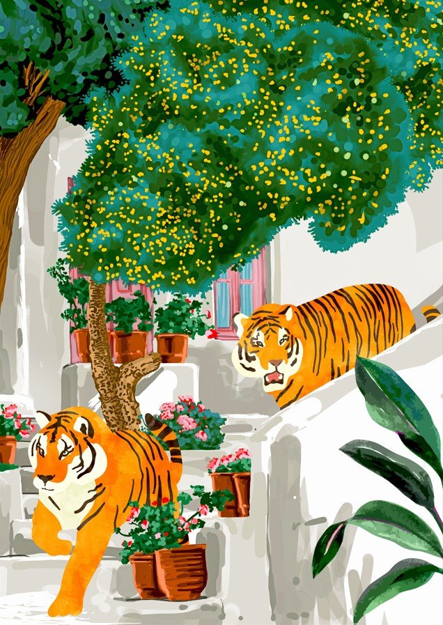 Tigers in Greece by 83 Oranges