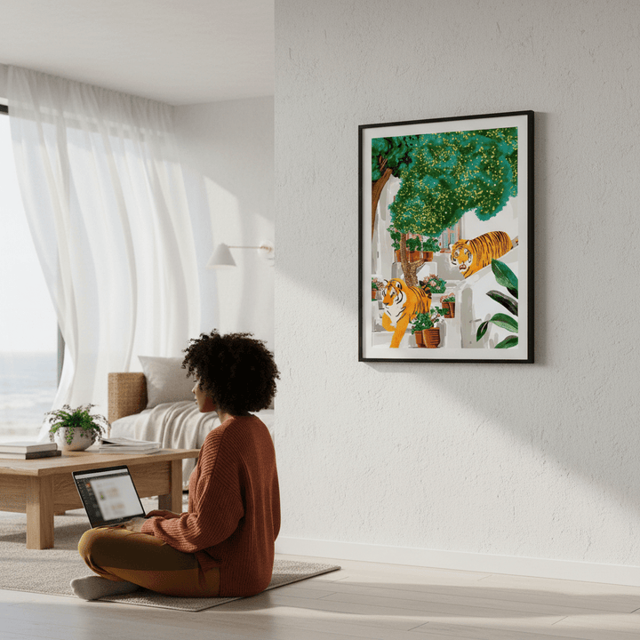 Tigers in Greece by 83 Oranges wall - art - picture - poster