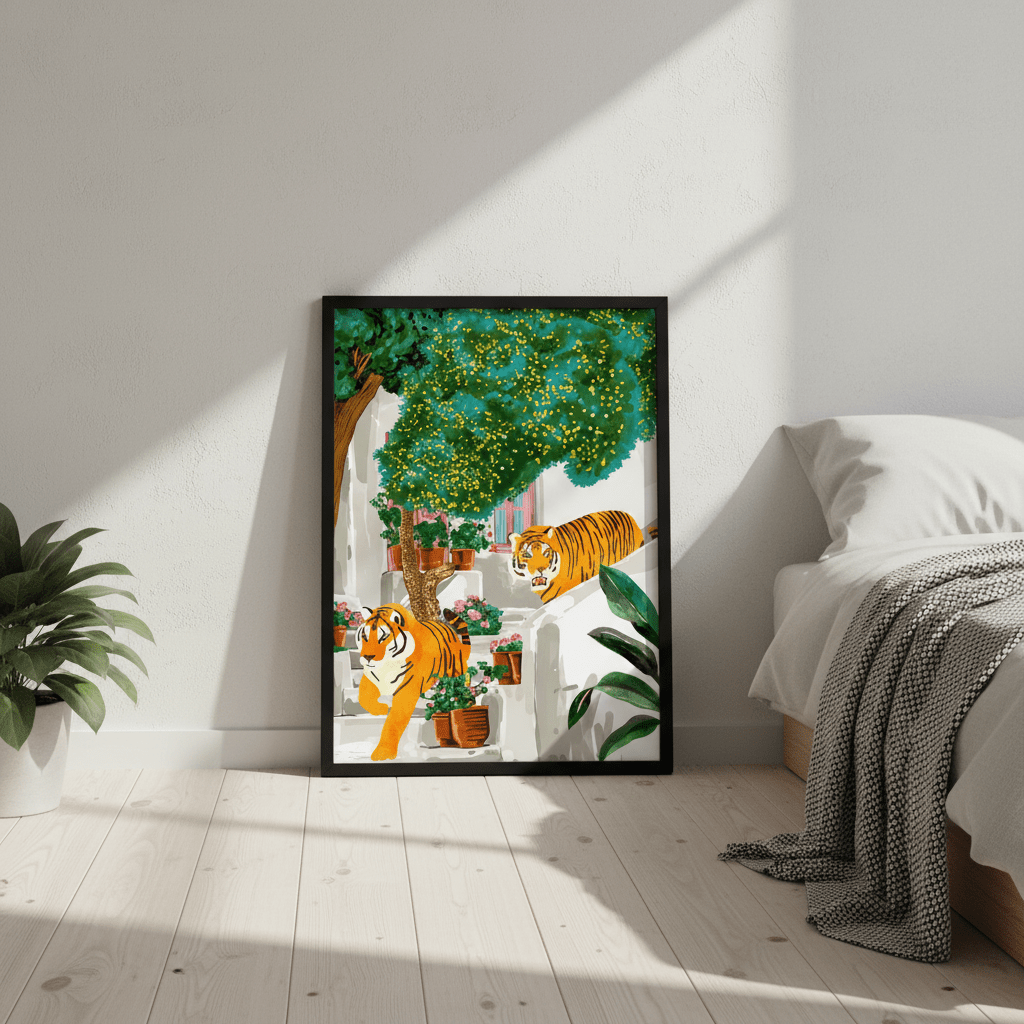 Tigers in Greece by 83 Oranges wall - art - picture - poster