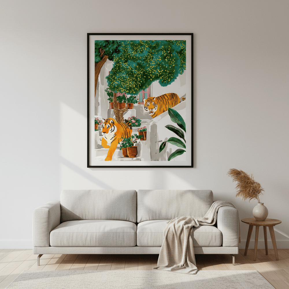 Tigers in Greece by 83 Oranges wall - art - picture - poster