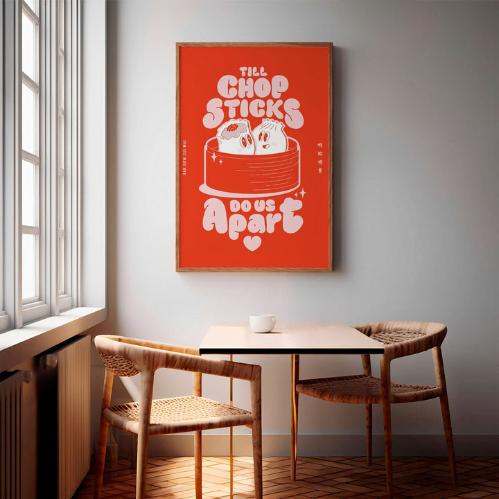 Till Chop Sticks Do Us Apart Orange Wall Art - Style My Wall