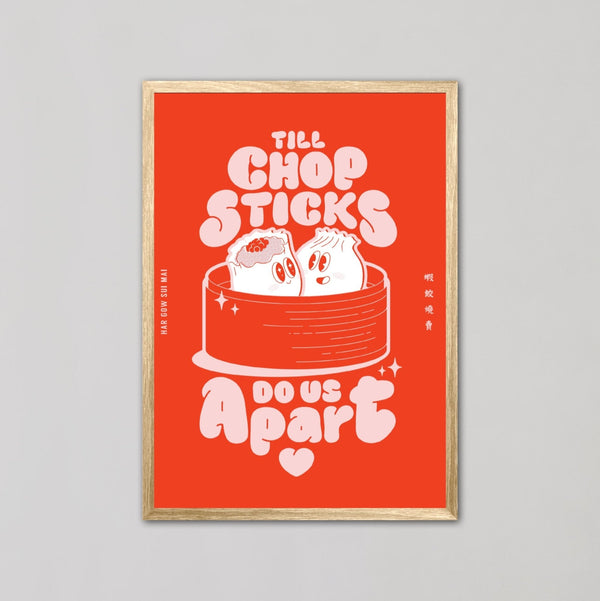 Till Chop Sticks Do Us Apart Orange Wall Art