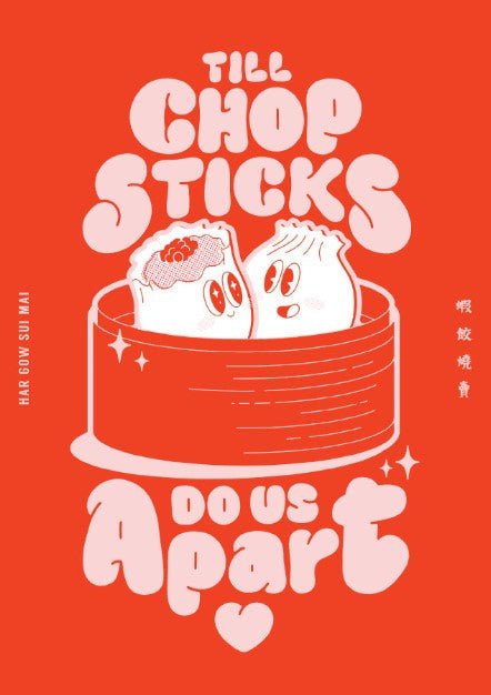 Till Chop Sticks Do Us Apart Orange Wall Art
