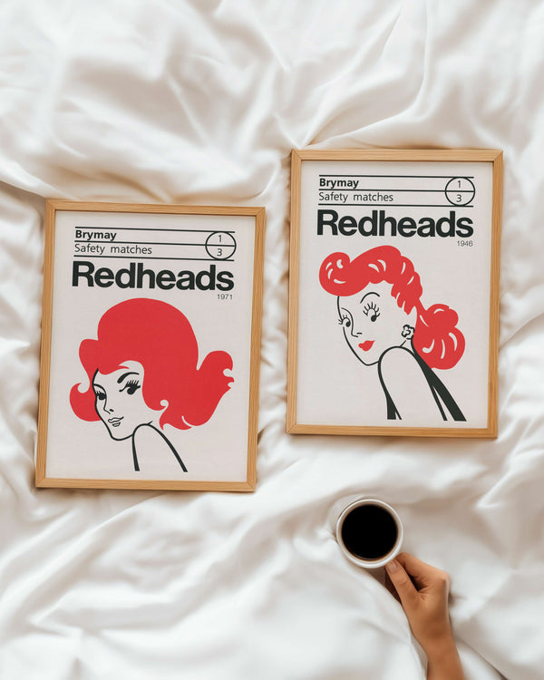 Redheads Vintage Wall Art Prints Set of 2
