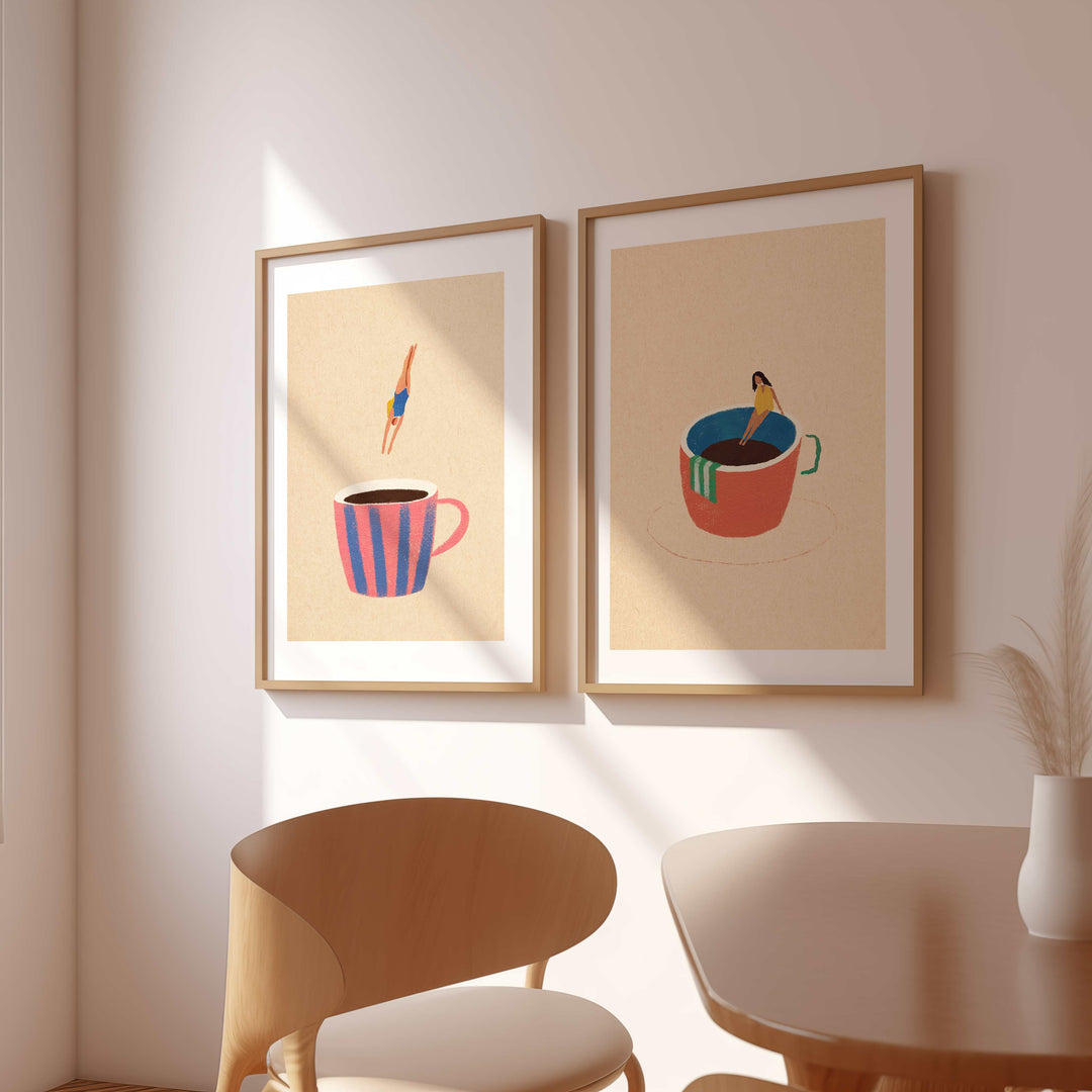 Coffee Swim by Henry Rivers Set of 2