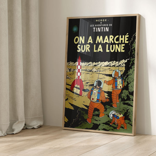 Tintin On a Walk on the Moon Bedroom Wall Art