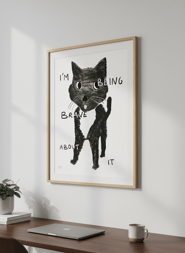 Contemporary wall art featured in a bright modern office workspace