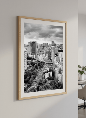 Contemporary wall art featured in a bright modern office workspace