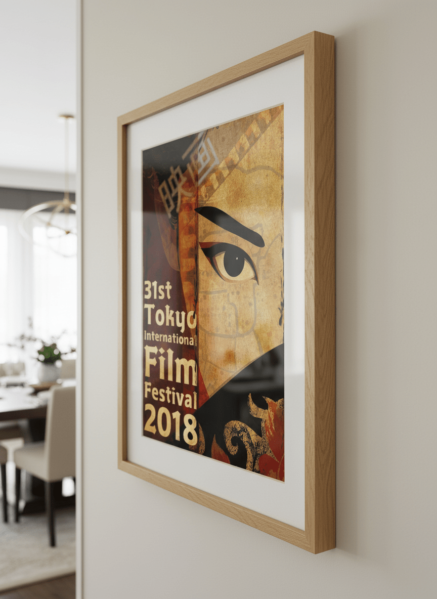 Wall art styled above a dining table in a contemporary home