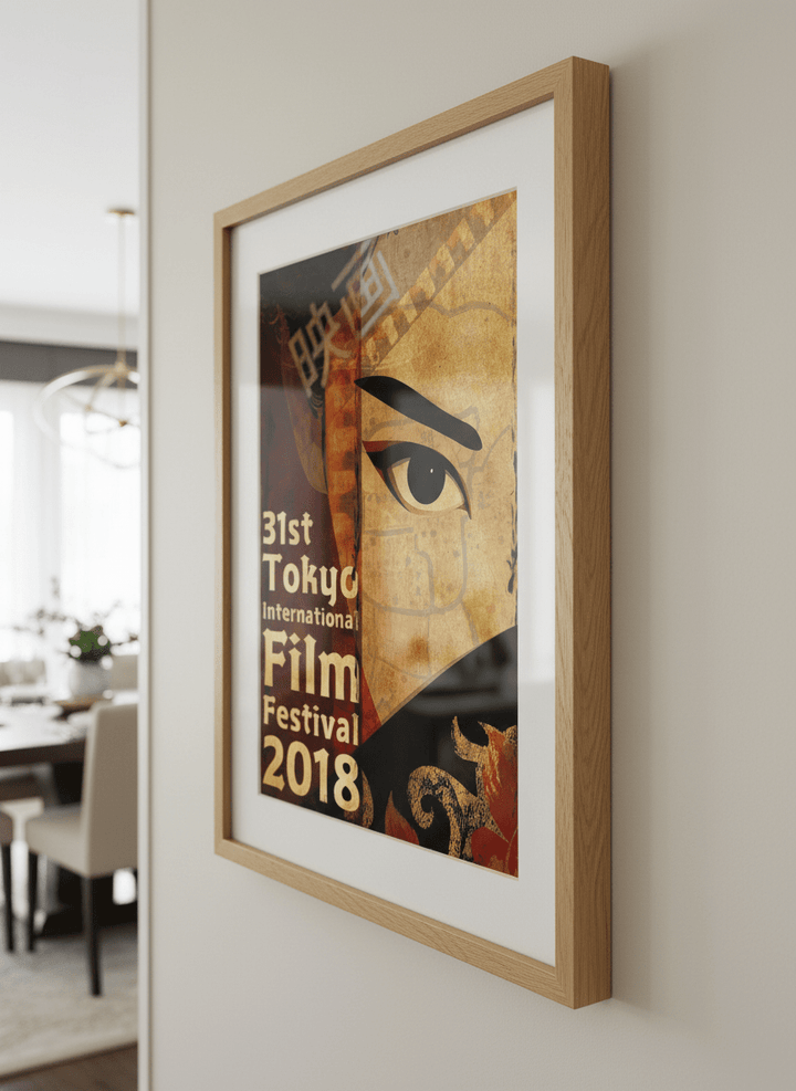 Wall art styled above a dining table in a contemporary home