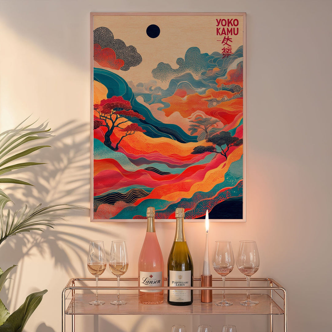 yoku kamu tokyo hills 1998 wall art abstract japanese kusama inspired