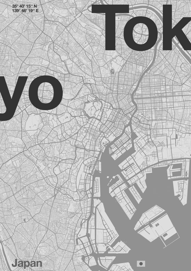 Tokyo Minimal Map by Florent Bodart