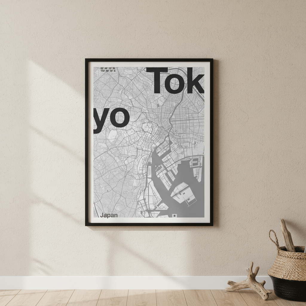 Tokyo Minimal Map by Florent Bodart wall - art - picture - poster