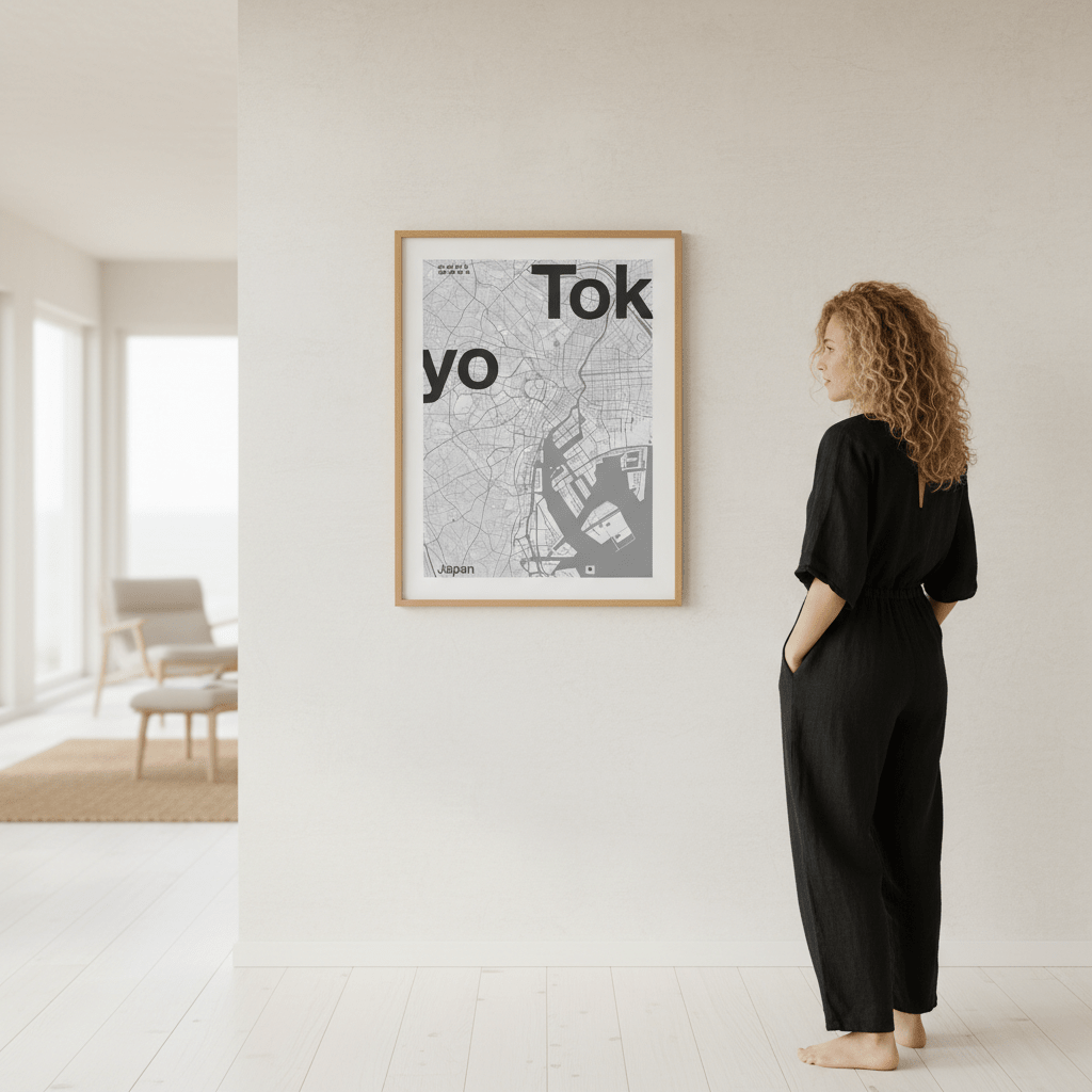 Tokyo Minimal Map by Florent Bodart wall - art - picture - poster