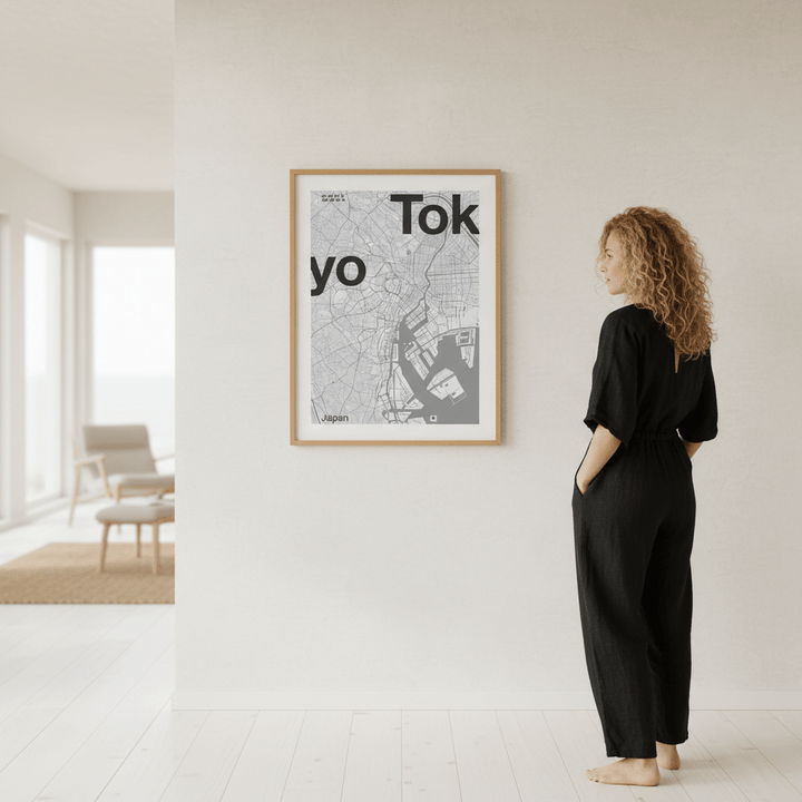 Tokyo Minimal Map by Florent Bodart wall - art - picture - poster