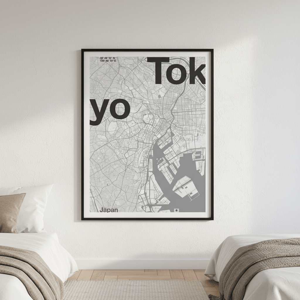 Tokyo Minimal Map by Florent Bodart wall - art - picture - poster