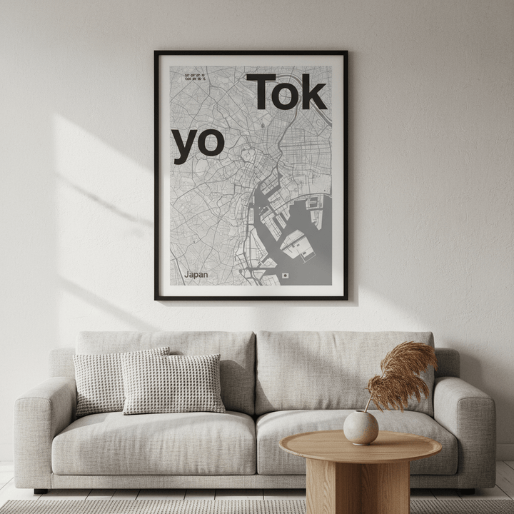 Tokyo Minimal Map by Florent Bodart wall - art - picture - poster