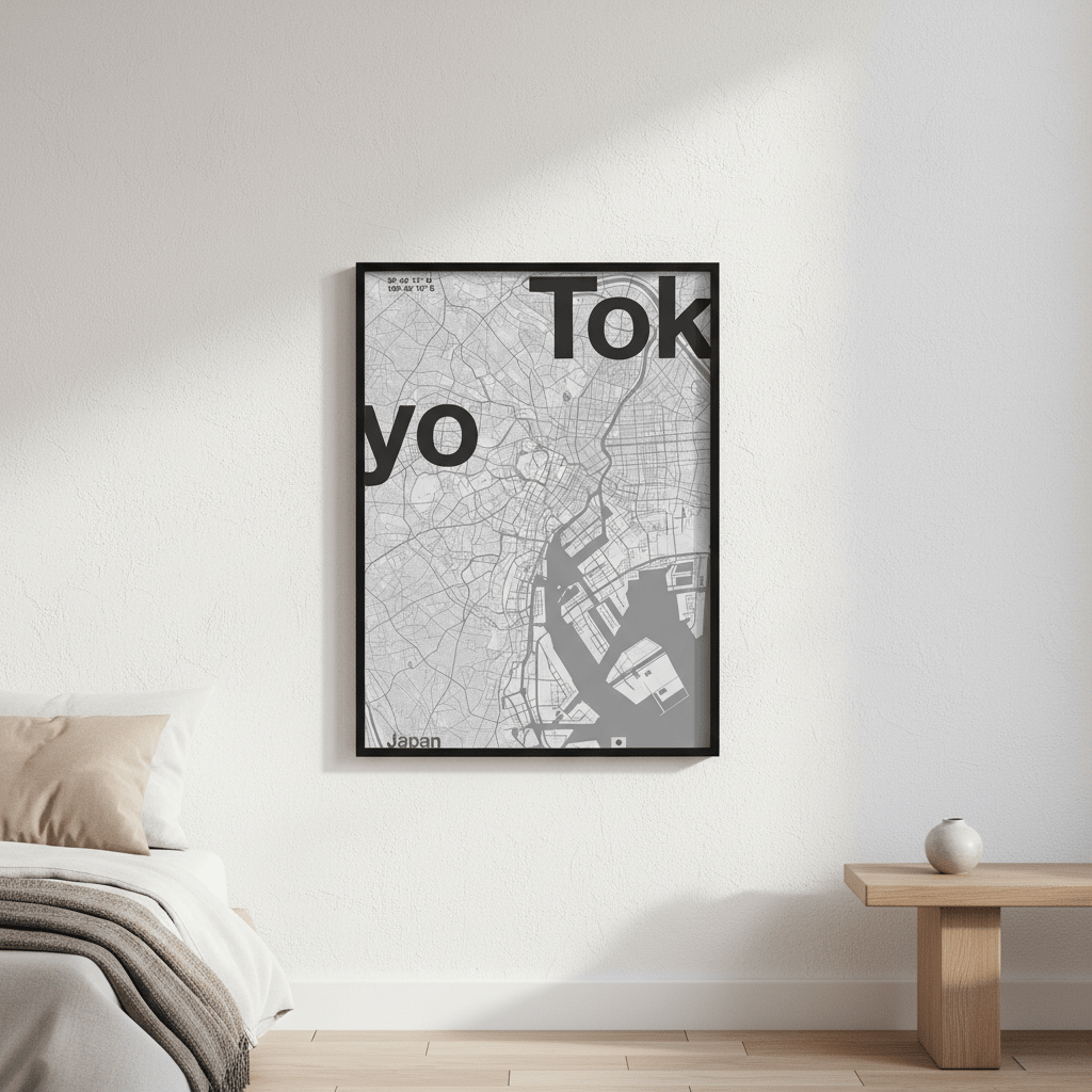 Tokyo Minimal Map by Florent Bodart wall - art - picture - poster
