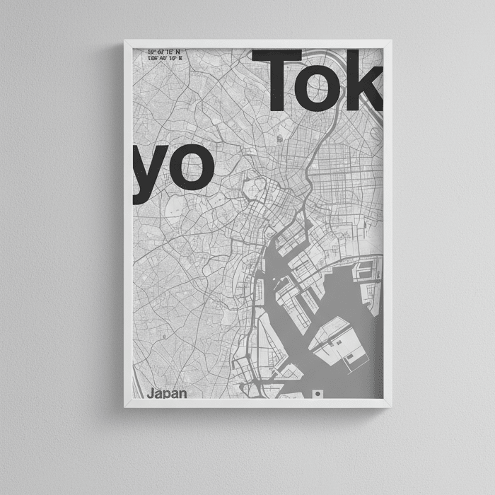 Tokyo Minimal Map by Florent Bodart wall - art - picture - poster