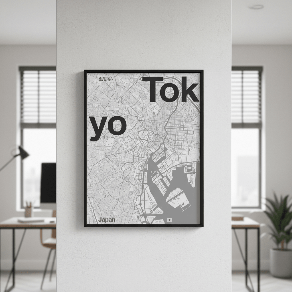 Tokyo Minimal Map by Florent Bodart wall - art - picture - poster