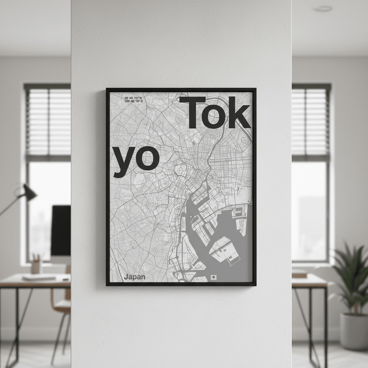 Tokyo Minimal Map by Florent Bodart wall - art - picture - poster