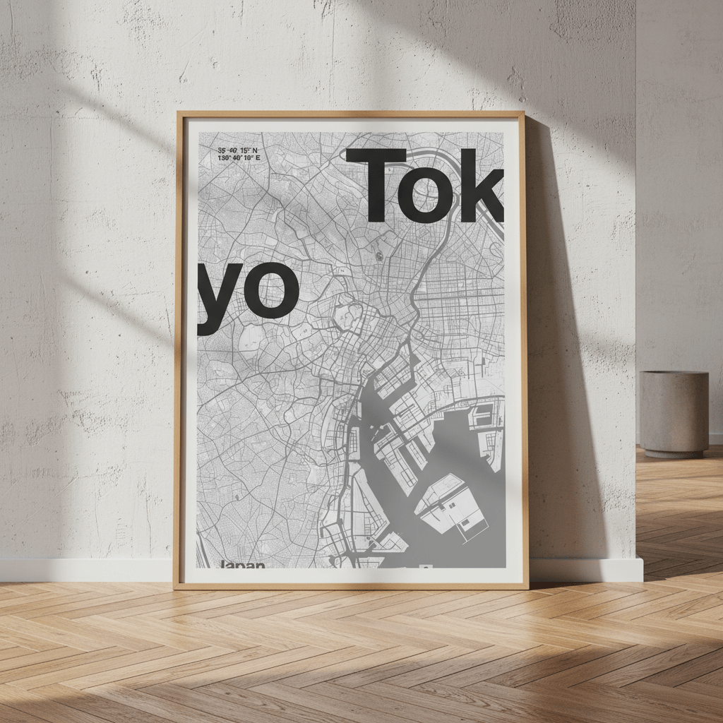 Tokyo Minimal Map by Florent Bodart wall - art - picture - poster