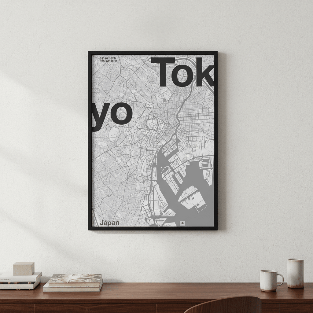Tokyo Minimal Map by Florent Bodart wall - art - picture - poster