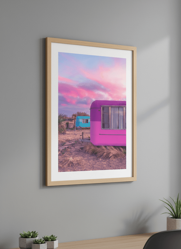 Contemporary wall art featured in a bright modern office workspace