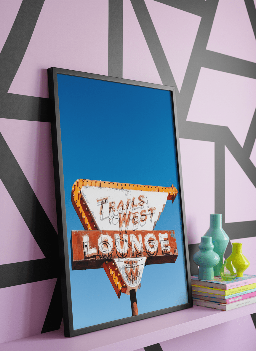 Bold wall art styled in a colourful, eclectic modern home