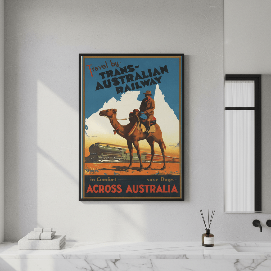 Trans Australian Railway Vintage Retro Wall Art Print wall - art - picture - poster