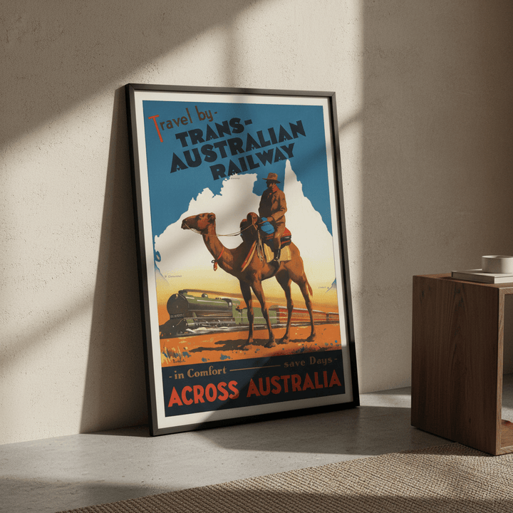 Trans Australian Railway Vintage Retro Wall Art Print wall - art - picture - poster