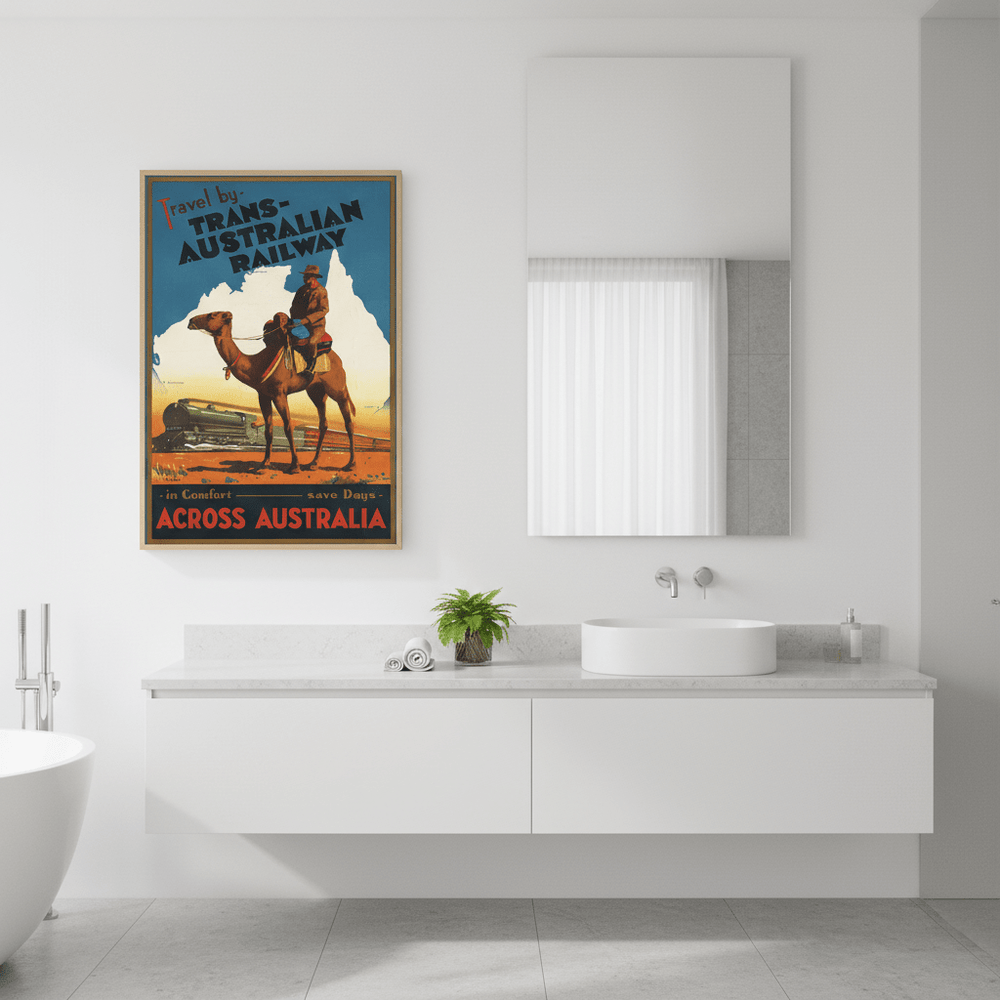 Trans Australian Railway Vintage Retro Wall Art Print wall - art - picture - poster