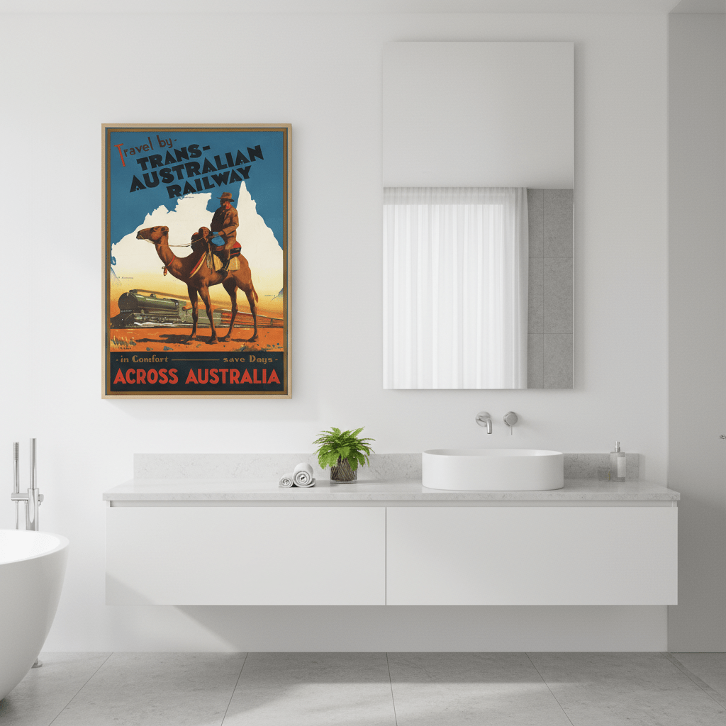 Trans Australian Railway Vintage Retro Wall Art Print wall - art - picture - poster