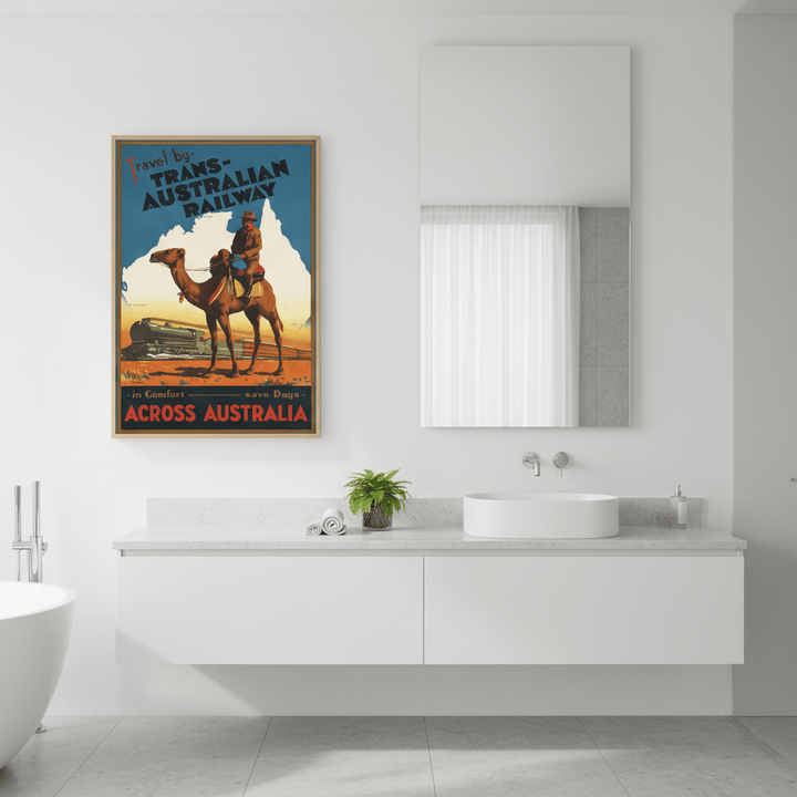 Trans Australian Railway Vintage Retro Wall Art Print wall - art - picture - poster