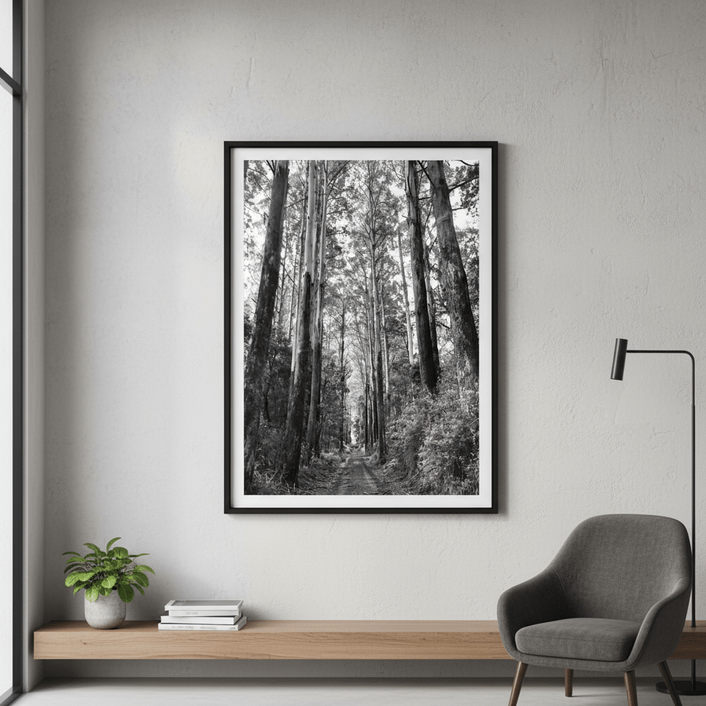 Tree Track Black and White by Nicole Hunter wall - art - picture - poster