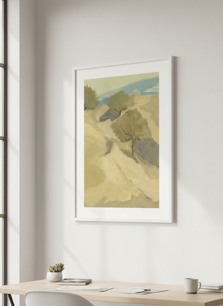 Contemporary wall art featured in a bright modern office workspace