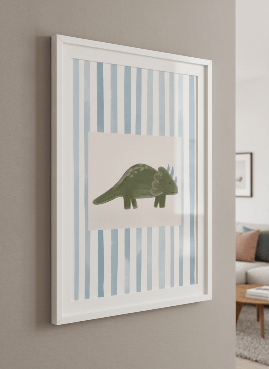 Modern wall art styled above a sofa in a neutral living room