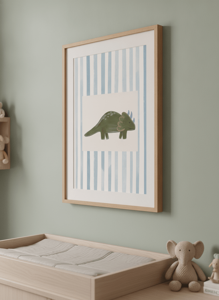 Soft neutral wall art styled in a serene nursery with pastel tones