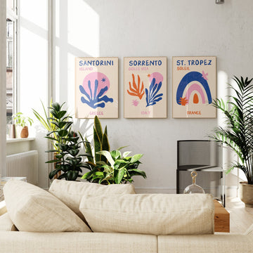 Trio of Travel Pink Prints - Style My Wall