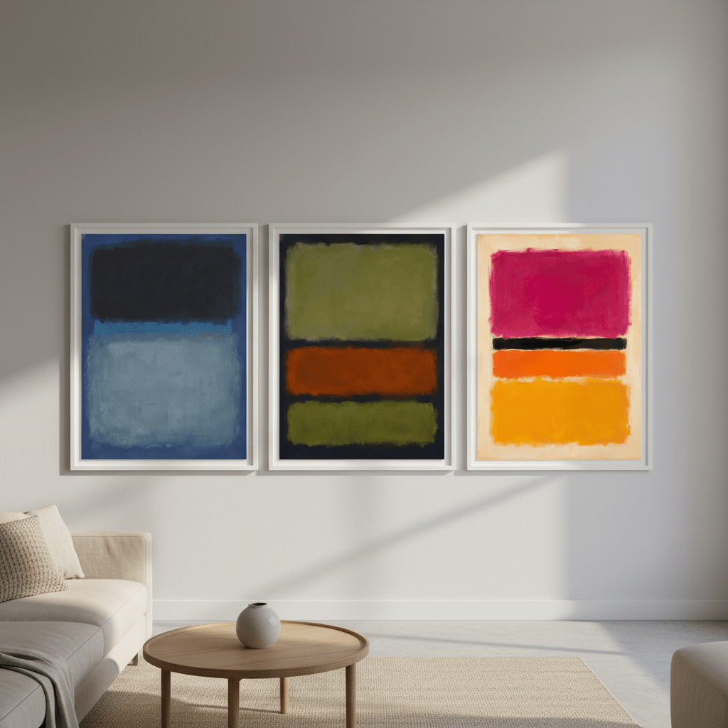 Trio Rothko Inspired Abstract Prints wall - art - picture - poster