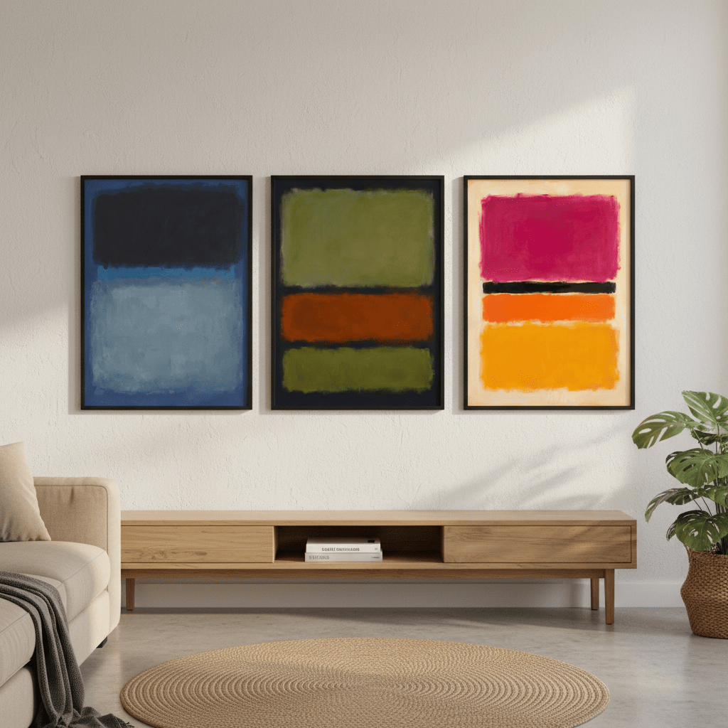 Trio Rothko Inspired Abstract Prints wall - art - picture - poster