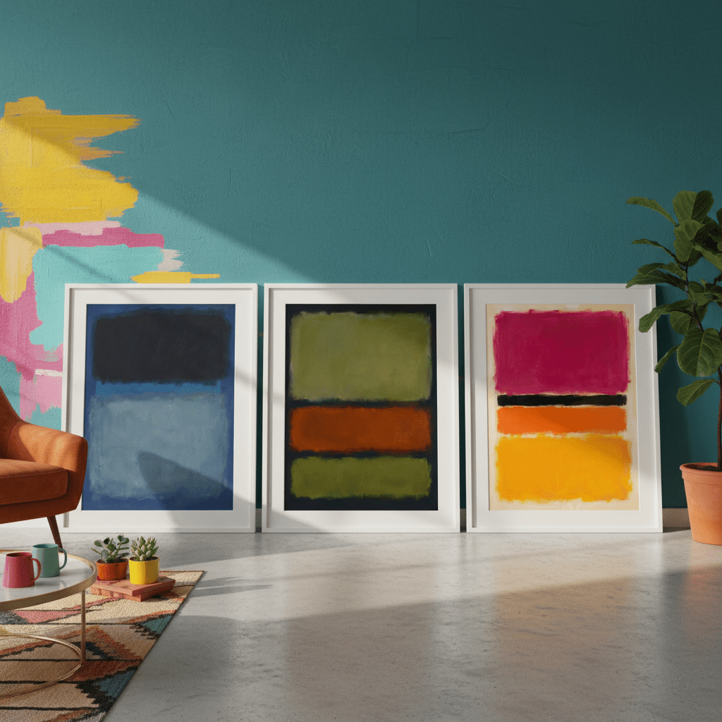 Trio Rothko Inspired Abstract Prints wall - art - picture - poster