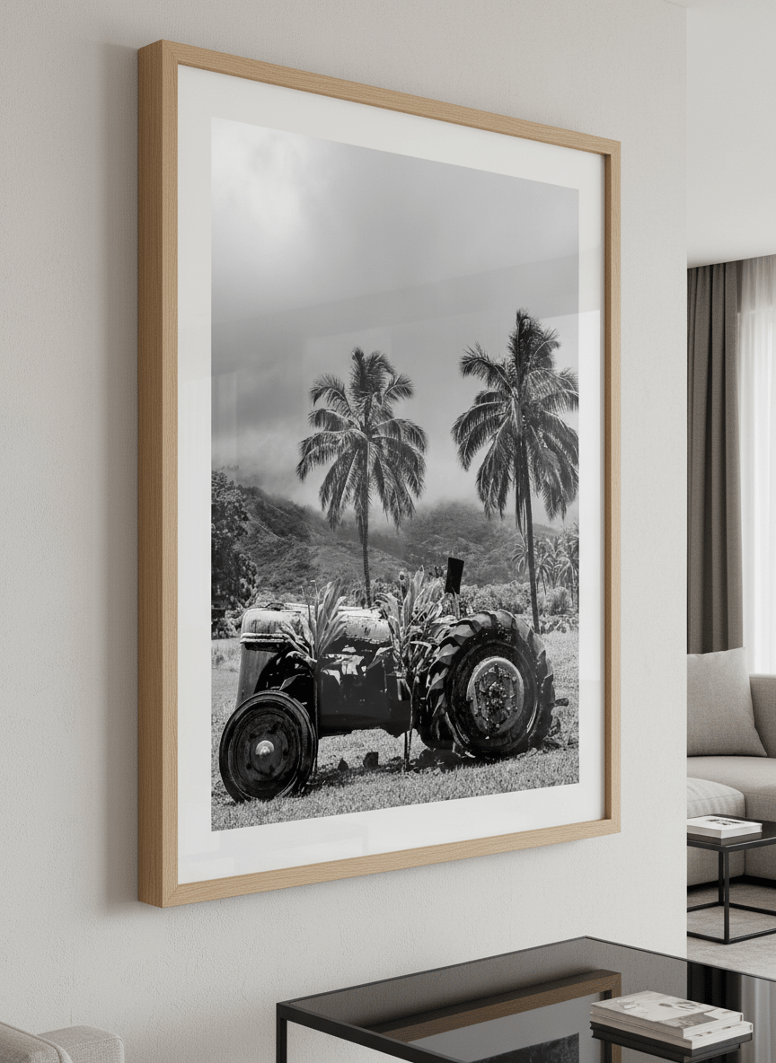 Modern wall art styled above a sofa in a neutral living room