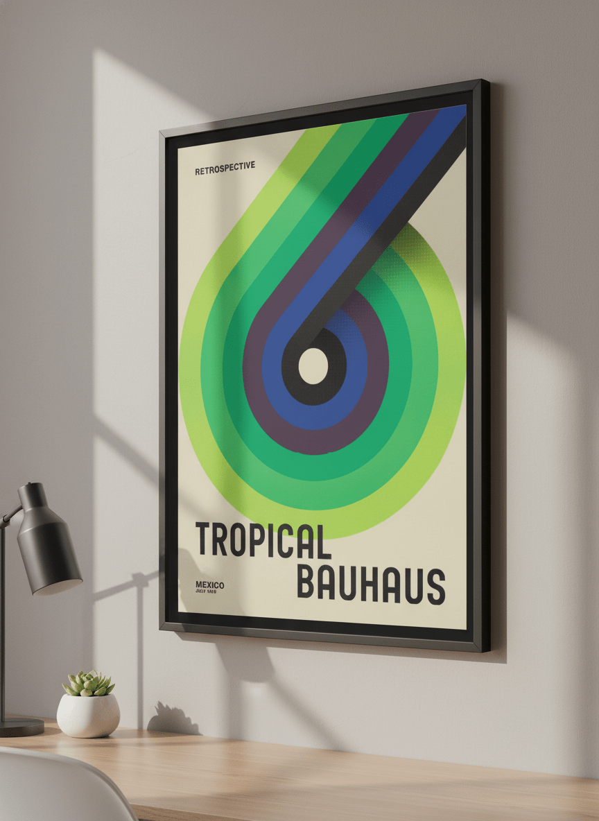Contemporary wall art featured in a bright modern office workspace