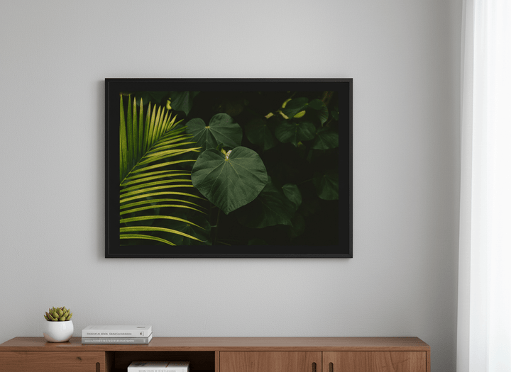 Contemporary wall art featured in a bright modern office workspace