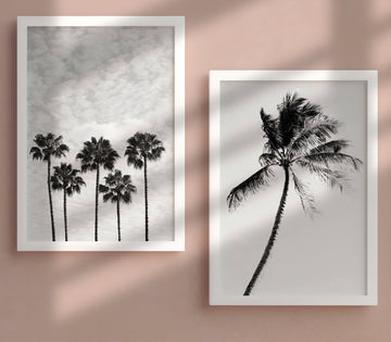 Tropical Paradise Palm Tree Set of 2 Prints wall - art - picture - poster