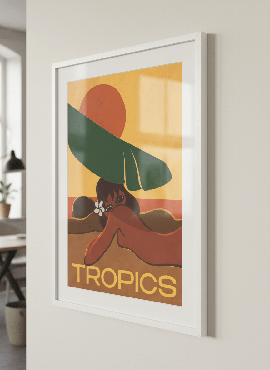 Contemporary wall art featured in a bright modern office workspace